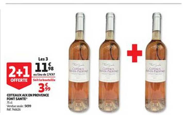 coteaux aix en provence font sante 2+1 offerte