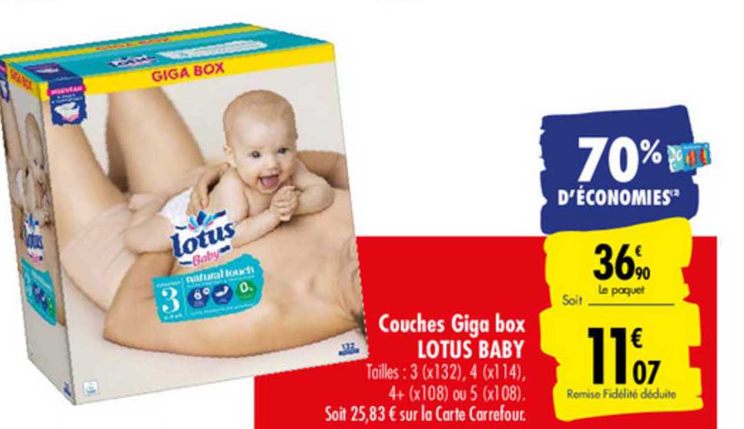 couches giga box lotus baby 70% d'économies