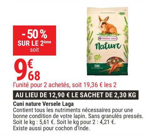 cuni nature versele laga -50% sur le 2ème