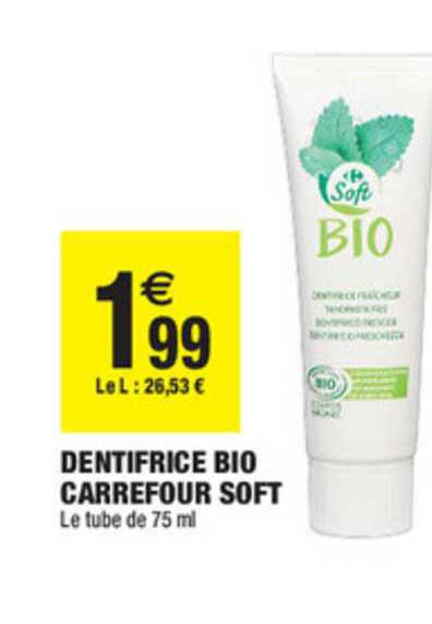 Dentifrice Bio Carrefour Soft
