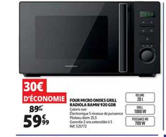 four micro ondes grill radiola ramw 920 gdb