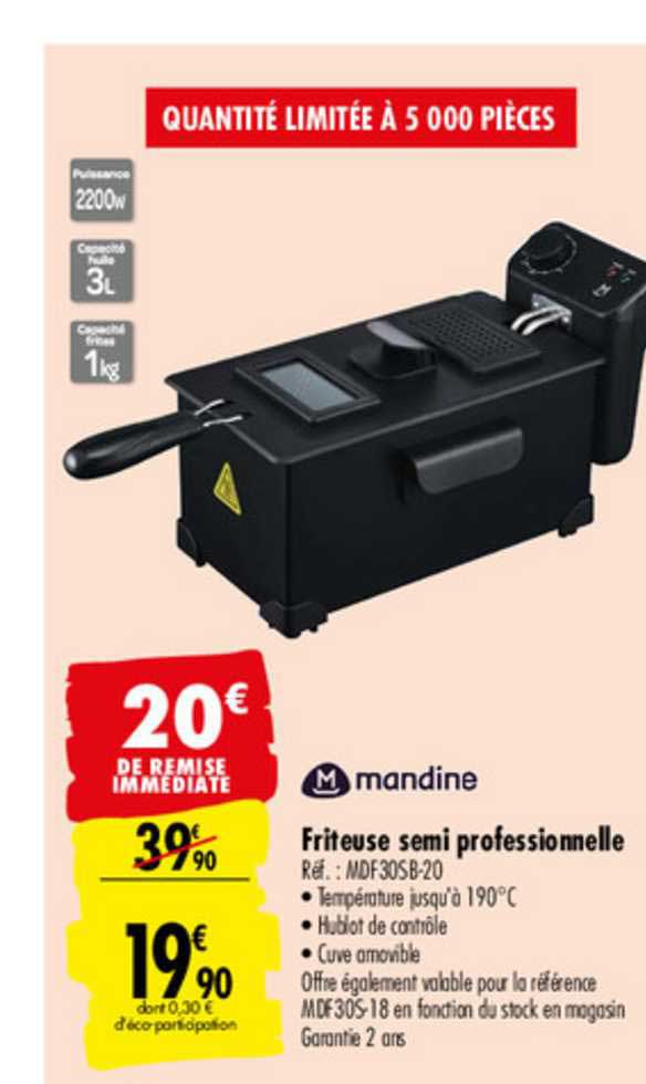 friteuse semi professionnelle mandine