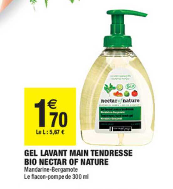 gel lavant main tendresse bio nectar of nature