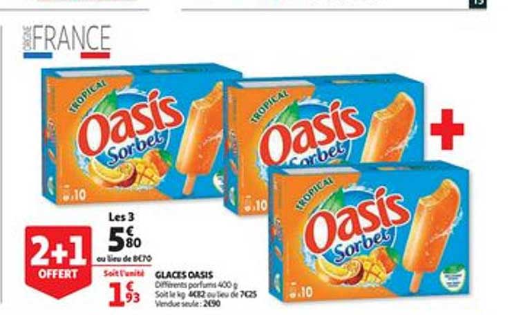 Glaces Oasis 2+1 Offert