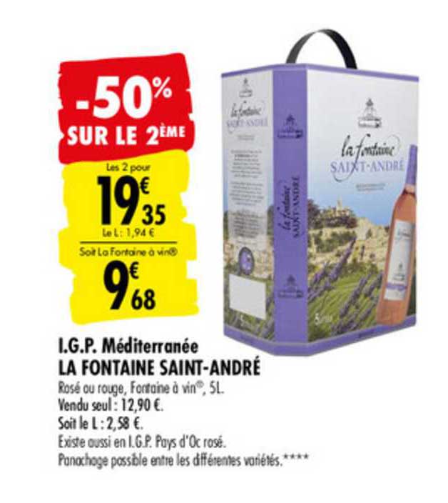 i.g .p. méditerranée la fontaine saint-andré -50% sur le 2ème