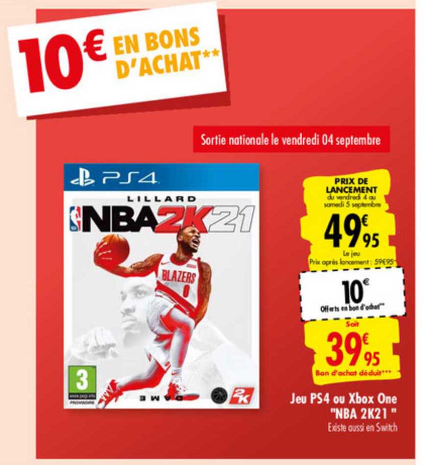 jeu ps4 ou xbox one nba 2k21