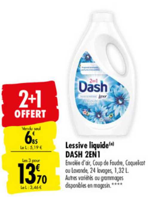 lessive liquide dash 2en1 2+1 offert
