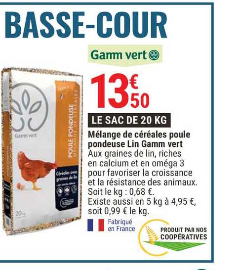 mélange de céréales poule pondeuse lin gamm vert