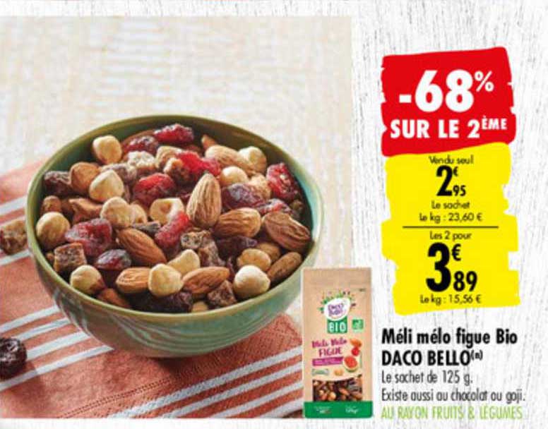 méli mélo figue bio daco bello -68% sur le 2ème
