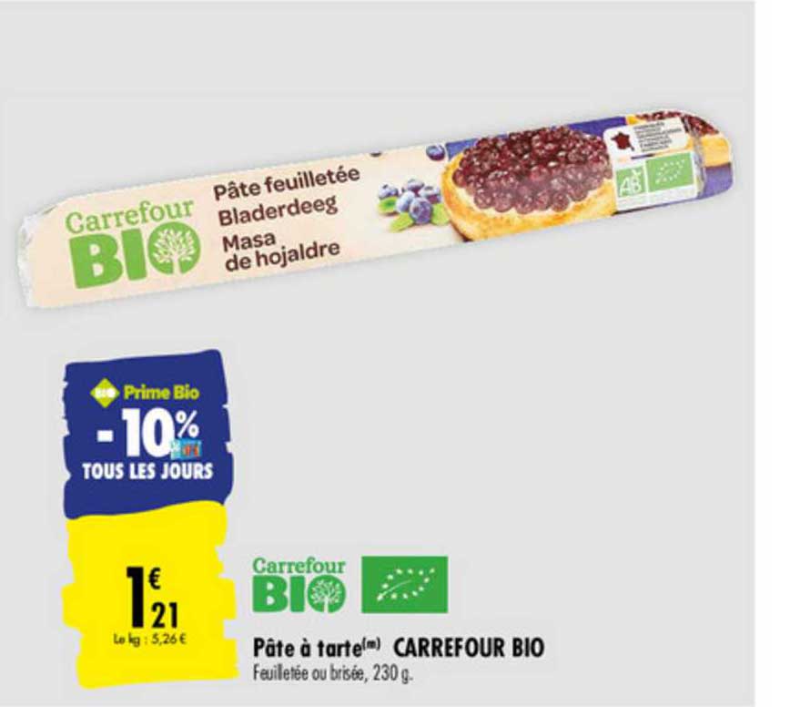 Pâte à Tarte Carrefour Bio