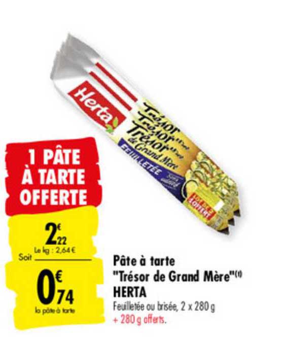pâte à tarte trésor de grand mère herta 1 pâte à tarte offerte