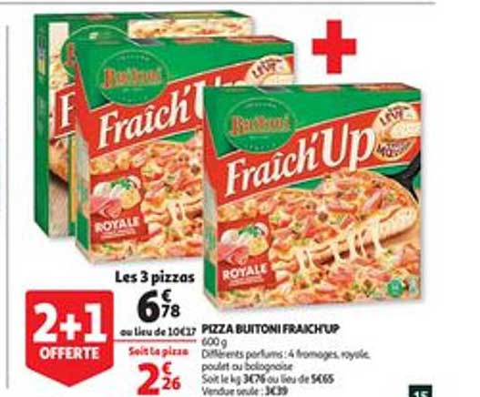 pizza buitoni fraîch'up 2+1 offerte