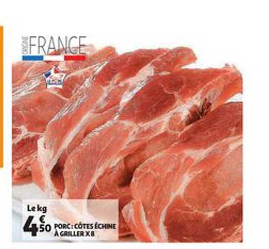 Porc Côtes échines à Griller X 8