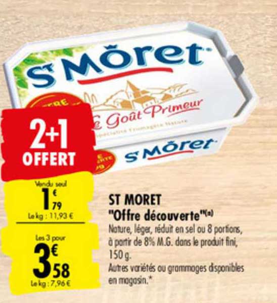 st moret offre découverte 2+1 offert