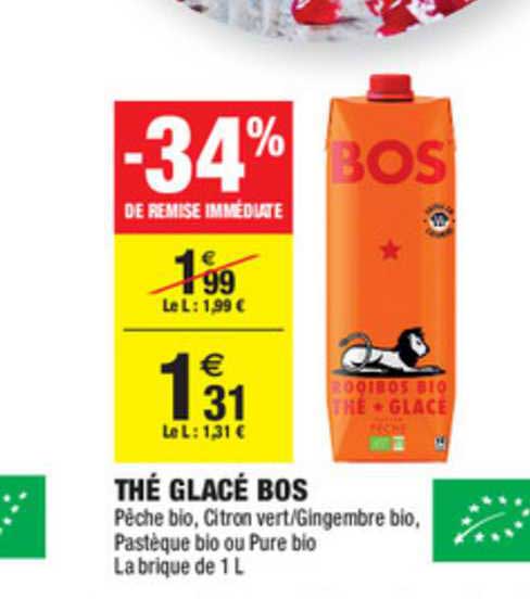 thé glacé bos -34% de remise immédiate