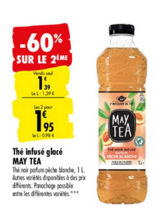 thé infusé glacé may téa -60% sur le 2ème