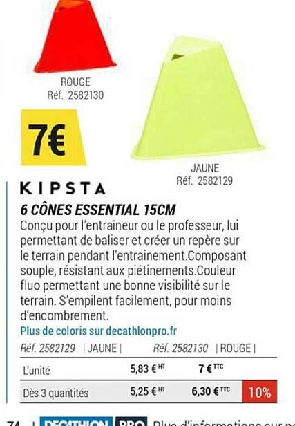 6 cônes essential 15cm kipsta
