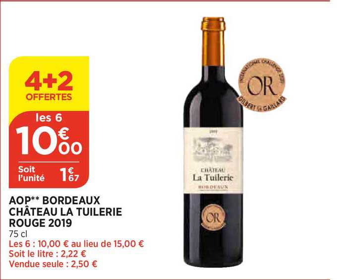 aop bordeaux château la tuilerie rouge 2019