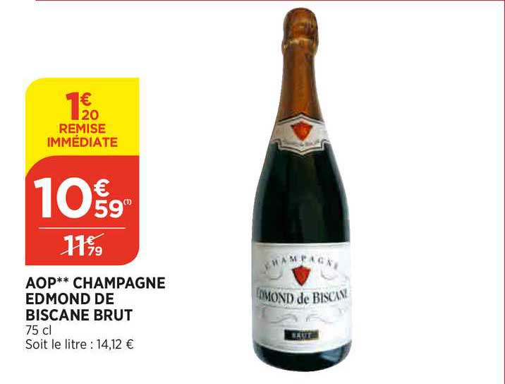 aop champagne edmond de biscane brut