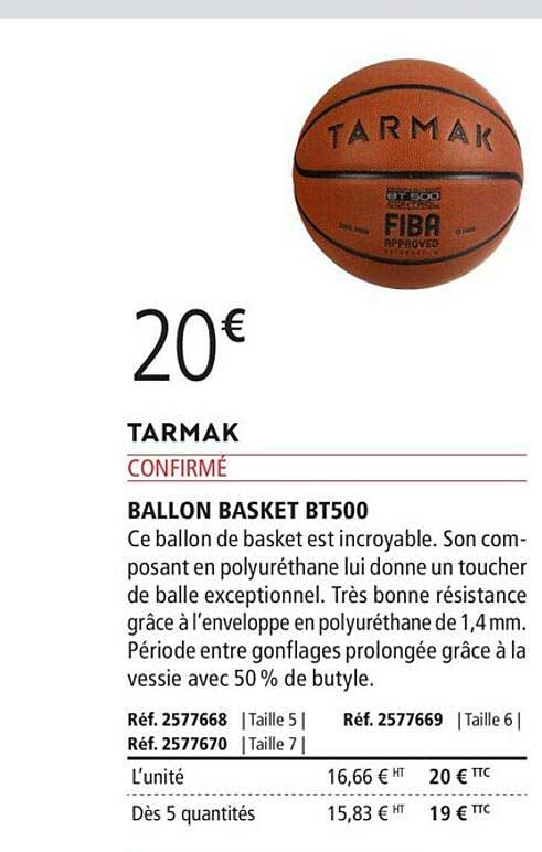 Ballon Basket Bt500 Tarmak