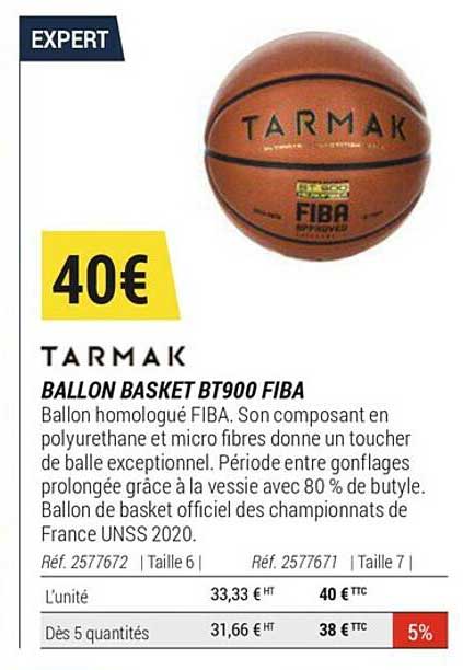ballon basket bt900 fiba tarmak