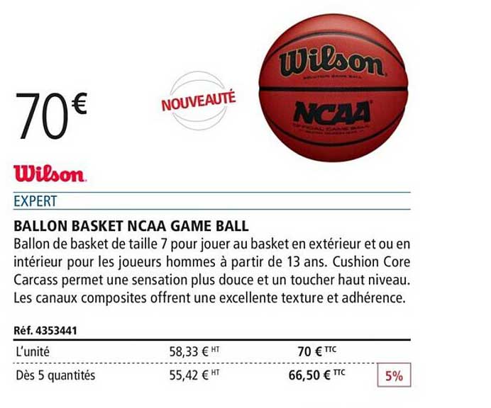 ballon basket ncaa game ball wilson