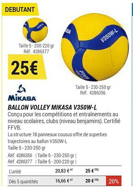 ballon volley mikasa v350w-l