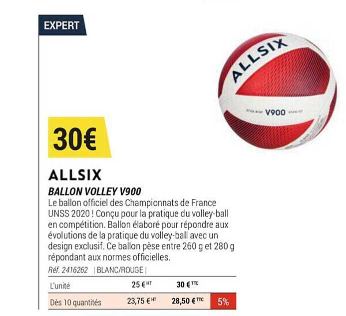 ballon volley v900 allsix