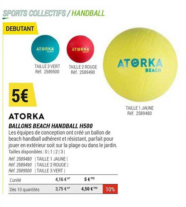 ballons beach handball h500 atorka