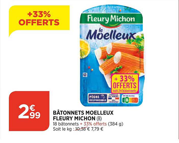 bâtonnets moelleux fleury michon