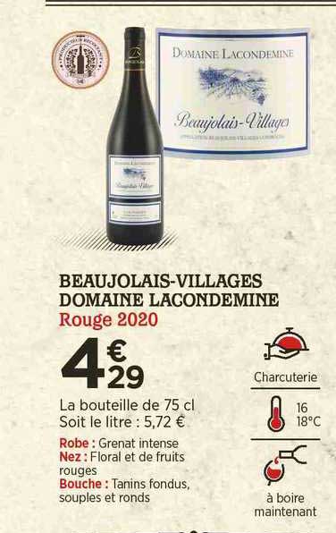 beaujolais-villages domaine lacondemine rouge 2020
