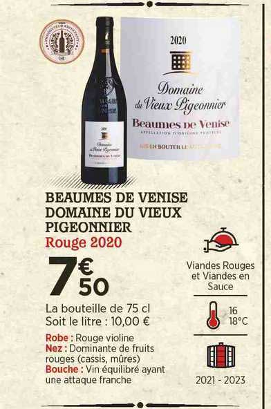 beaumes de venise domaine du vieux pigeonnier rouge 2020