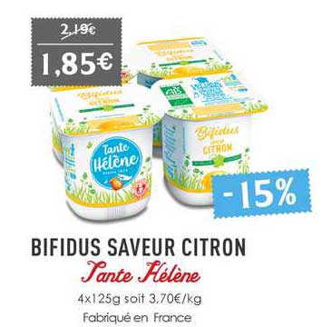 bifidus saveur citron tante hélène