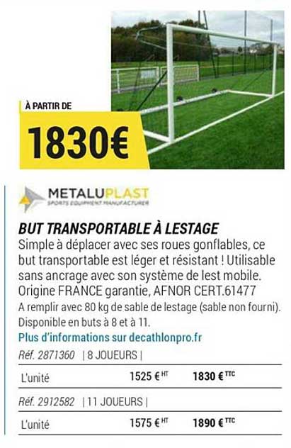 but transportable à lestage metaluplast