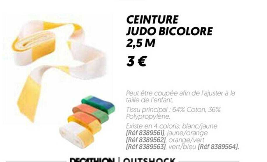 Ceinture Judo Bicolore 2,5 M