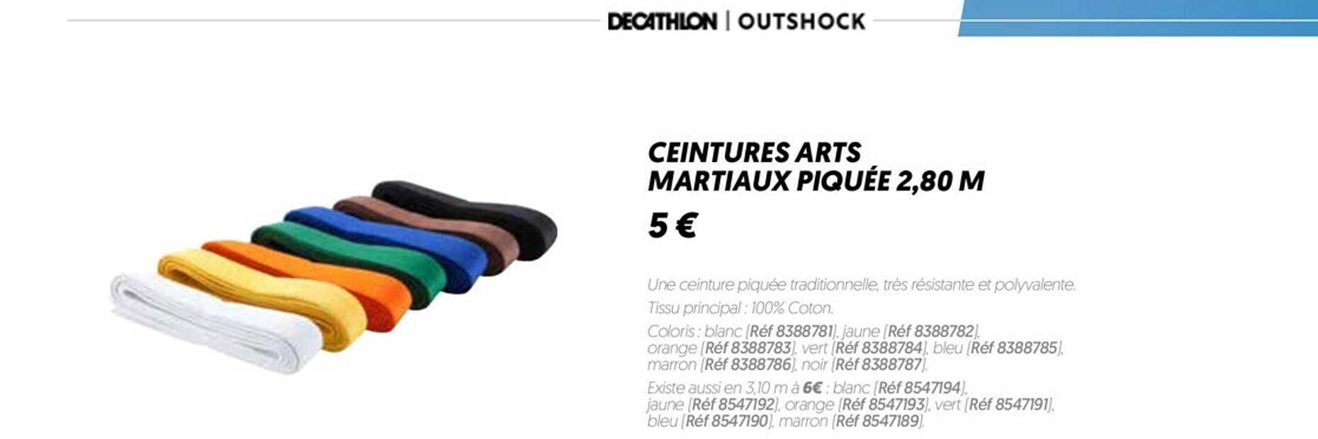 ceintures arts martiaux piquée 2,80 m