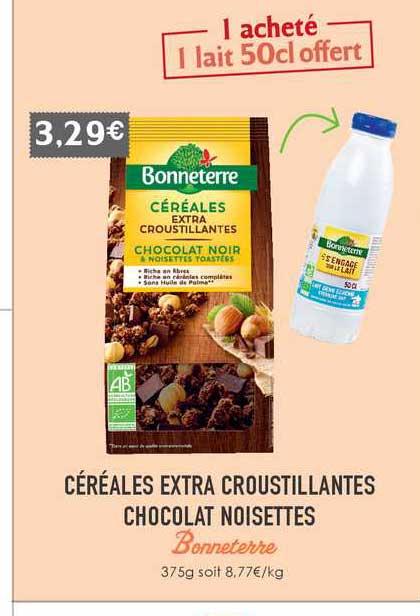 Céréales Extra Croustillantes Chocolat Noisettes Bonneterre