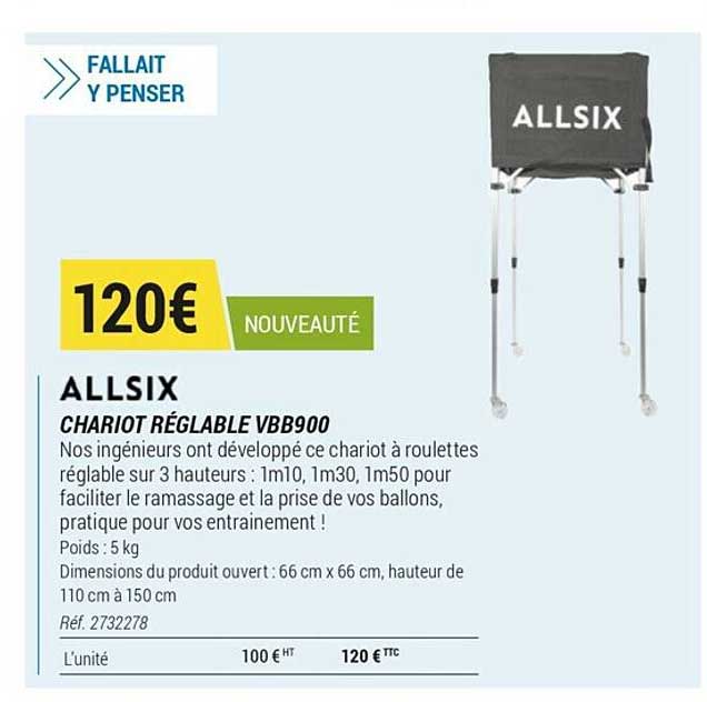 chariot régrable vbb900 allsix