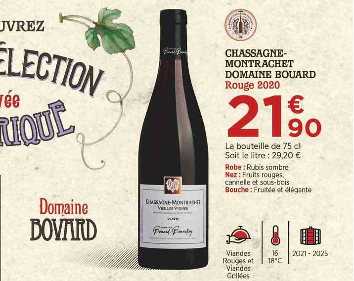 chassagne-montrachet domaine bouard rouge 2020
