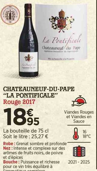 châteauneuf-du-pape "la pontificale" rouge 2017