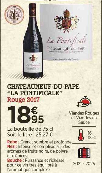chateauneuf-du-pape "la pontificale" rouge 2017