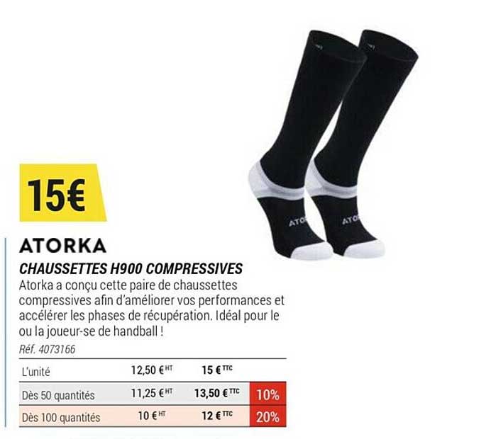 chaussettes h900 compressives atorka