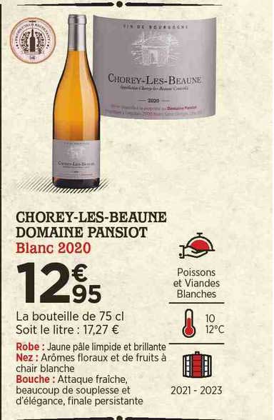 chorey-les-beaune domaine pansiot blanc 2020