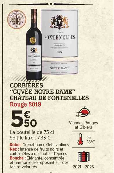 Corbières "cuvée Notre Dame" Château De Fontenelles Rouge 2019