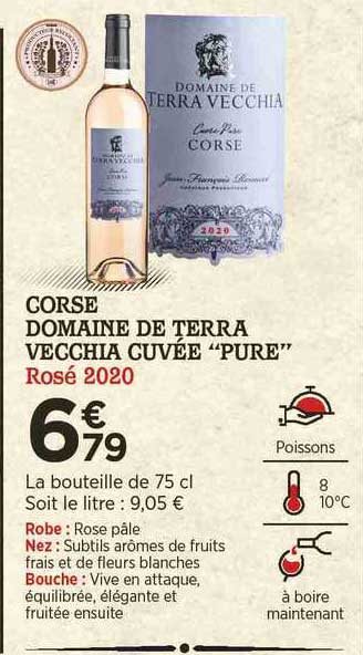 corse domaine de terra vecchia cuvée "pure" rosé 2020