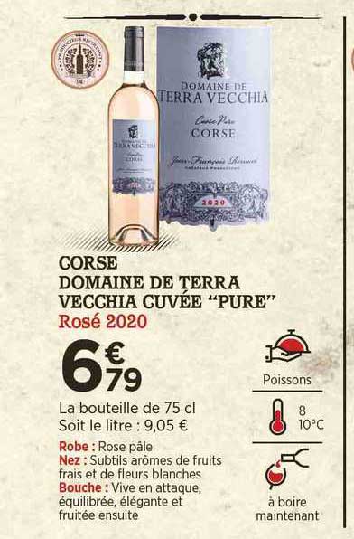 corse domaine de terra vecchia cuvée "pure" rosé 2020