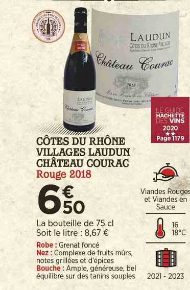 côtes du rhône villages laudun château courac rouge 2018