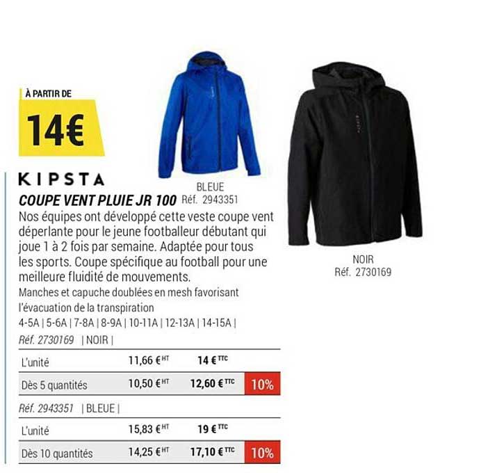 coupe vent pluie jr 100 kipsta
