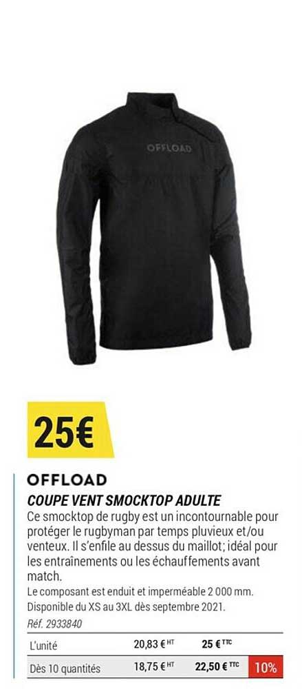 coupe vent smocktop adulte offload