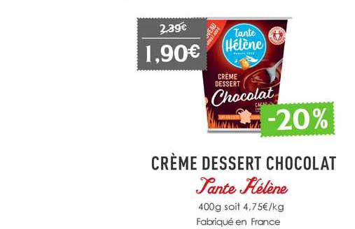 crème dessert chocolat tante hélène